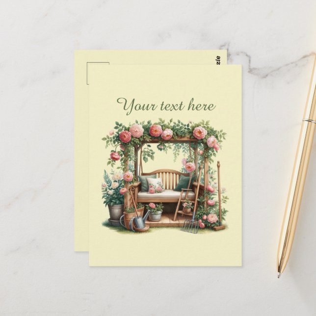 Cute gardening lovers customisable  postcard (Front/Back In Situ)