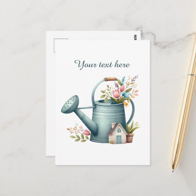 Cute gardening lovers customisable  postcard (Front/Back In Situ)