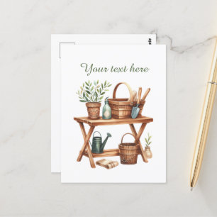 Cute gardening lovers customisable postcard