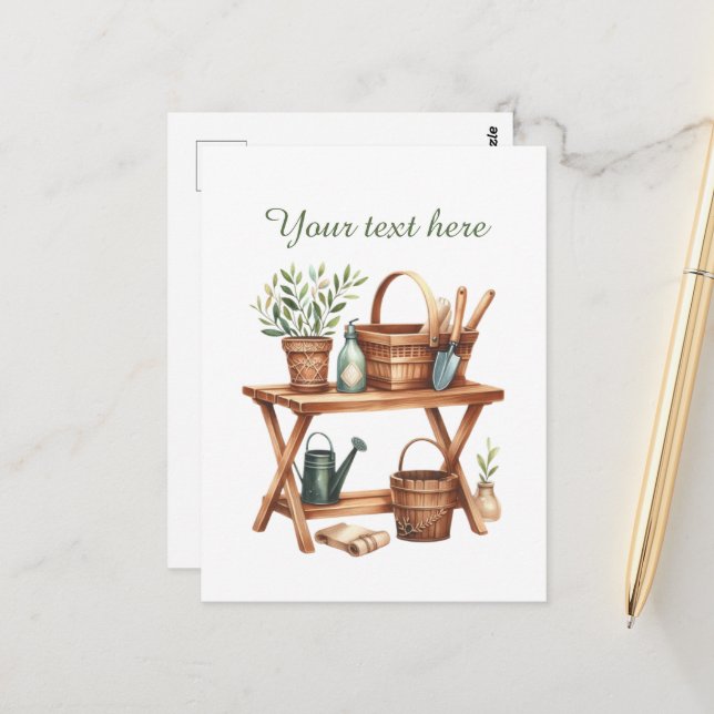 Cute gardening lovers customisable  postcard (Front/Back In Situ)