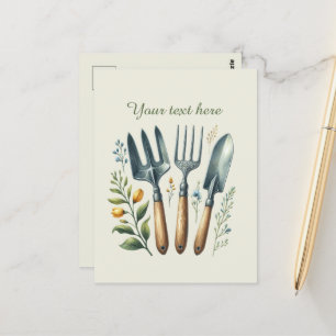 Cute gardening lovers customisable postcard