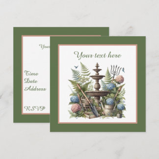 Cute gardening party invitation