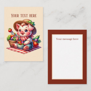 Cute Gardening pig lovers add text Card
