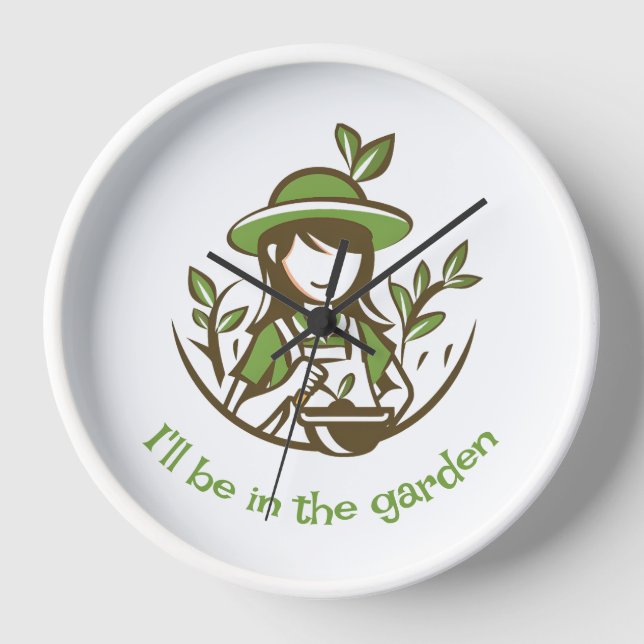 Cute Gardening Quote Gardener Gardens Clock (Front)