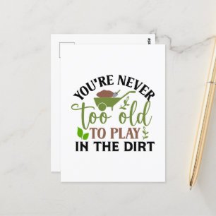 Cute gardening word art dirt  postcard