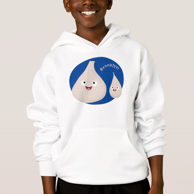 Cute garlic cartoon vegetable illustration (Front)