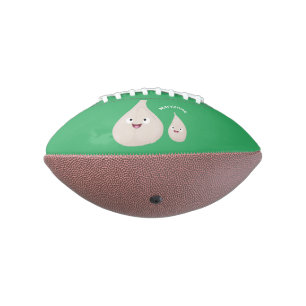 Cute garlic cartoon vegetable illustration american football