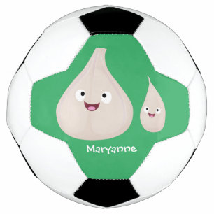 Cute garlic cartoon vegetable illustration football