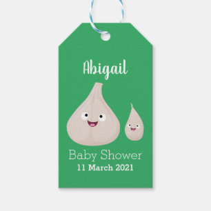 Cute garlic cartoon vegetable illustration gift tags