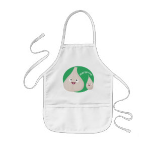 Cute garlic cartoon vegetable illustration kids apron