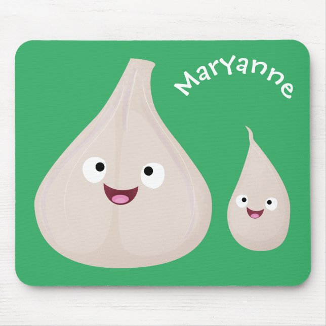 Cute garlic cartoon vegetable illustration mouse mat (Front)