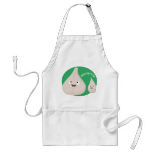 Cute garlic cartoon vegetable illustration standard apron