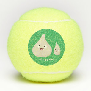 Cute garlic cartoon vegetable illustration tennis balls