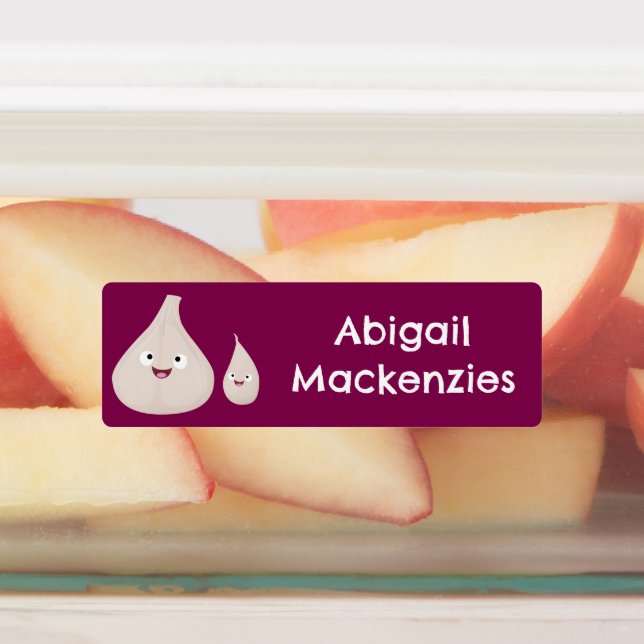 Cute garlic cartoon vegetable personalised (Affixed)