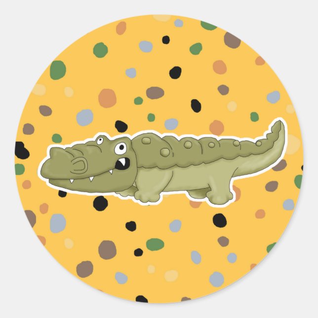 cute gator classic round sticker (Front)