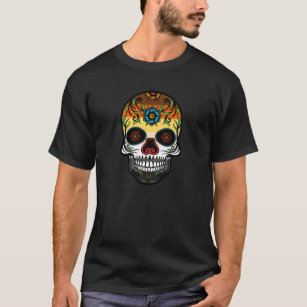 Cute Gay Bear Pride Flag Sugar Skull T-Shirt