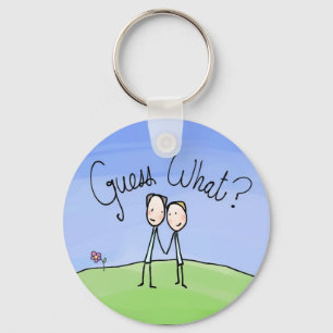 Cute Gay Couple Guess What Key Ring