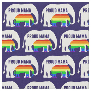 Cute Gay Pride Mama Elephant Fabric