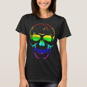 Cute Gay Pride Rainbow Flag Sugar Skull T-Shirt