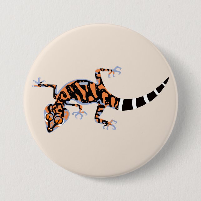 Cute GECKO - Endangered species - Wildlife -Lizard 7.5 Cm Round Badge (Front)