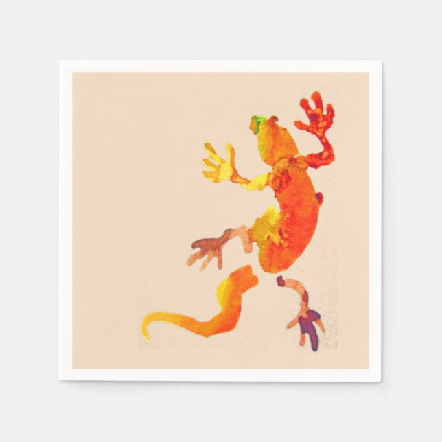 Cute gecko nature eco lizard picnic napkin (Front)