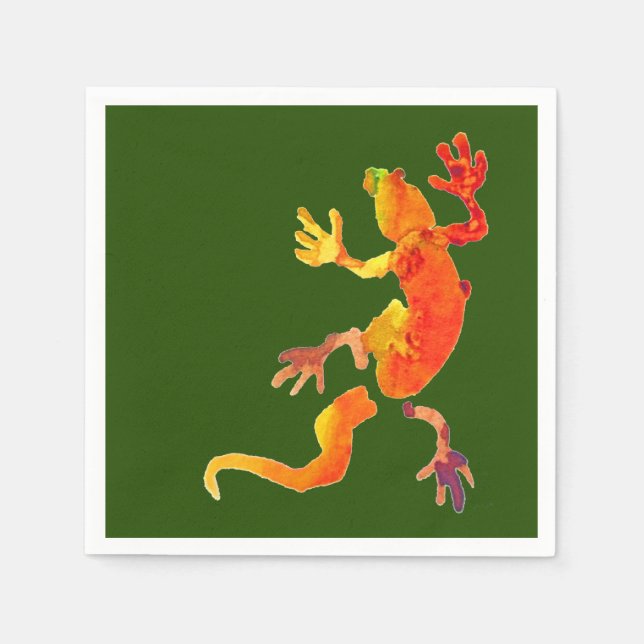 Cute gecko nature eco lizard picnic napkin (Front)