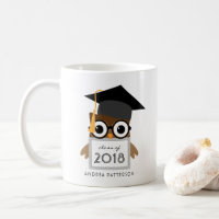 Cute Geeky Graduate Owl Personalised Graduation