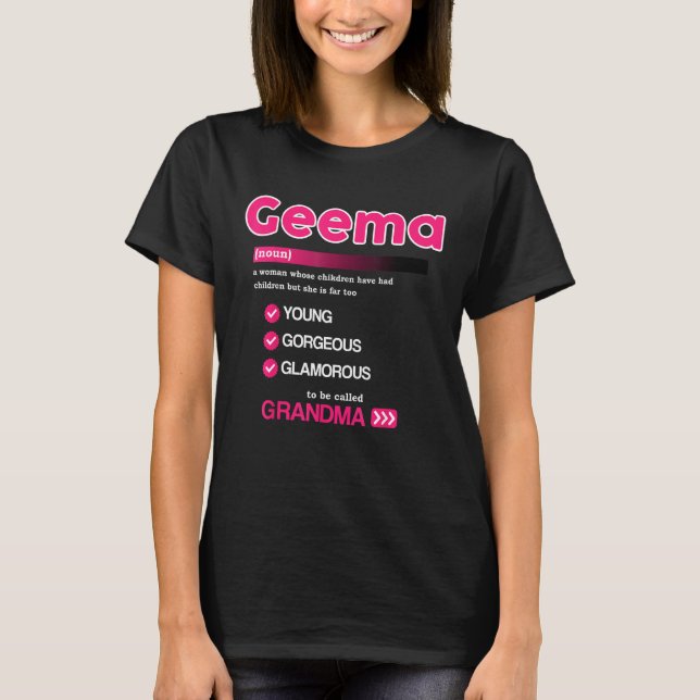 Cute Geema Mother Grandma Matching Family  Mother  T-Shirt (Front)
