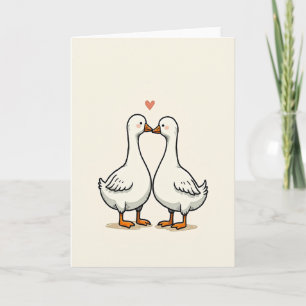 Cute Geese Couple Love Card