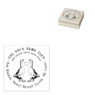 Cute Geese Custom Farm Egg Carton Stamp with Heart