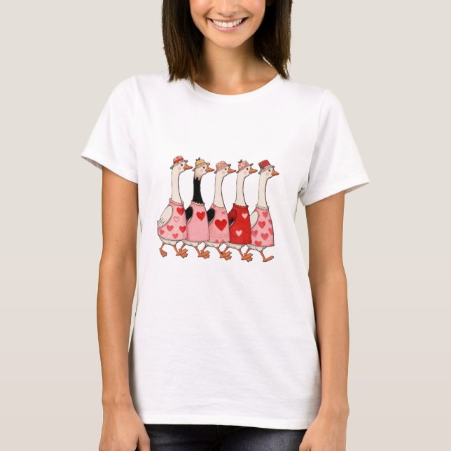 Cute geese valentine  T-Shirt (Front)