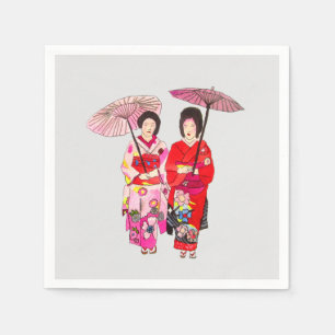 Cute Geisha art homeware Napkin