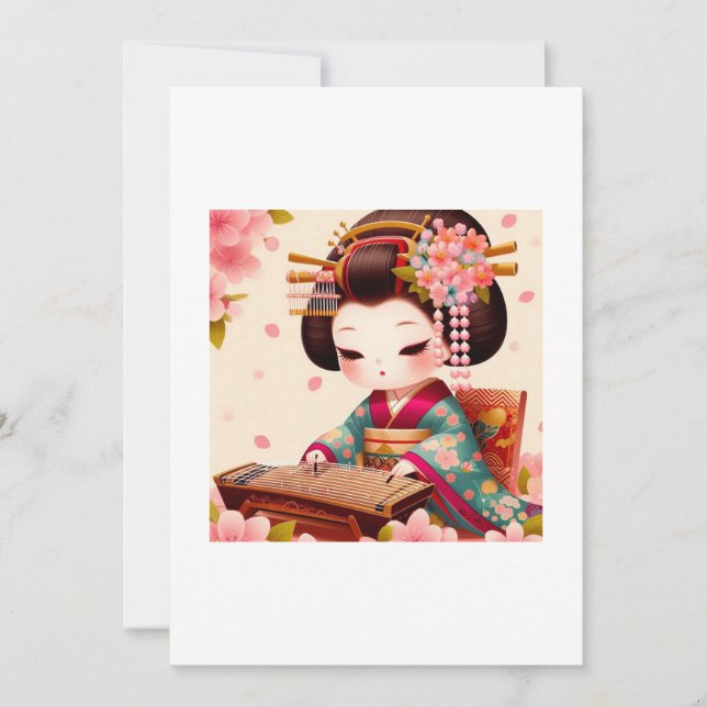 cute geisha invitation (Front)