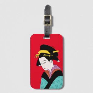 Cute Geisha Japanese art Luggage Tag