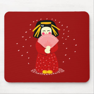 Cute Geisha Mouse Mat