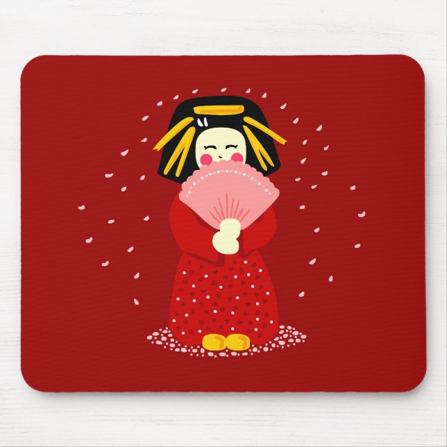 Cute Geisha Mouse Mat (Front)