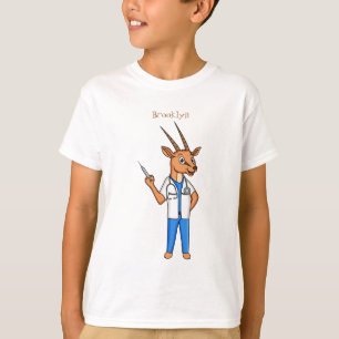 Cute Gemsbok antelope doctor cartoon T-Shirt