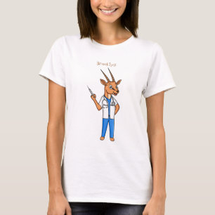 Cute Gemsbok antelope doctor cartoon T-Shirt