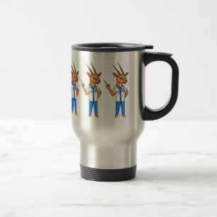 Cute Gemsbok antelope doctor cartoon Travel Mug