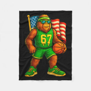 Cute Gen Player Alpha 67 Number Bigfoot Basketball Fleece Blanket