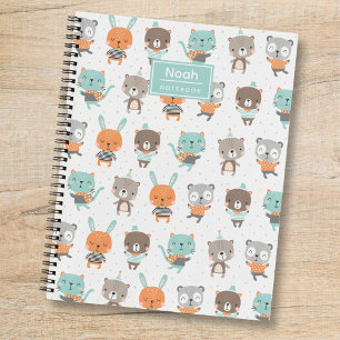 Cute gender neutral animals in soft colours notebook