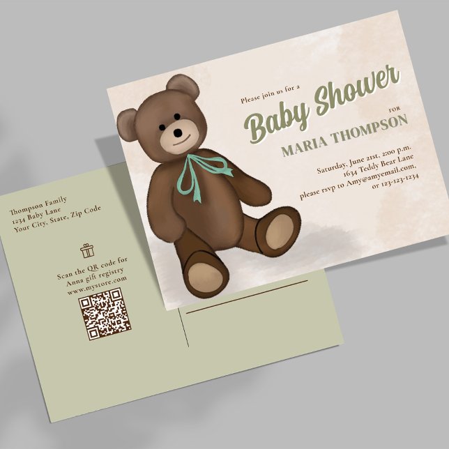 Cute Gender Neutral Baby Shower Invitations (Baby Shower Custom Invitation Postcard)