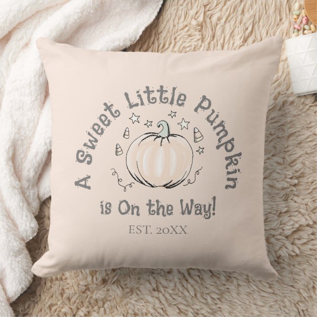 Cute Gender Neutral Little Pumpkin is on the Way Cushion (Blanket)