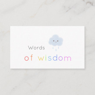 Cute Gender Neutral Modern Words of Wisdom Enclosure Card