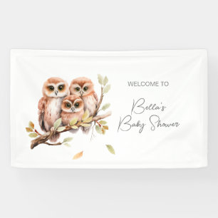 Cute Gender Neutral Owl Baby Shower Banner