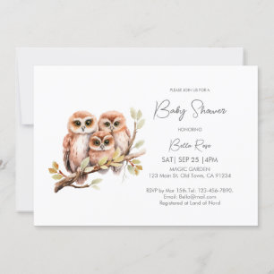 Cute Gender Neutral Owl Baby Shower Invitation