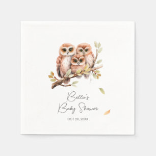Cute Gender Neutral Owl Baby Shower Napkin