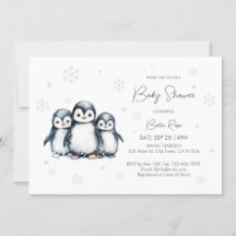 Cute Gender Neutral Penguin Baby Shower