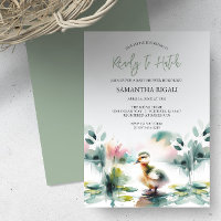 Cute Gender Neutral Watercolor Duck Baby Shower