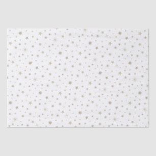  Cute Gender Neutral White Silver Star Baby Shower Tissue Paper